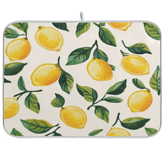 Kitchen Drying Mat 16x18In Drying Dish Mat Dish Drying Mats Kitchen Countertop Multi-Function Drain Drying Mat Kitchen Table Cute Cartoon Lemon