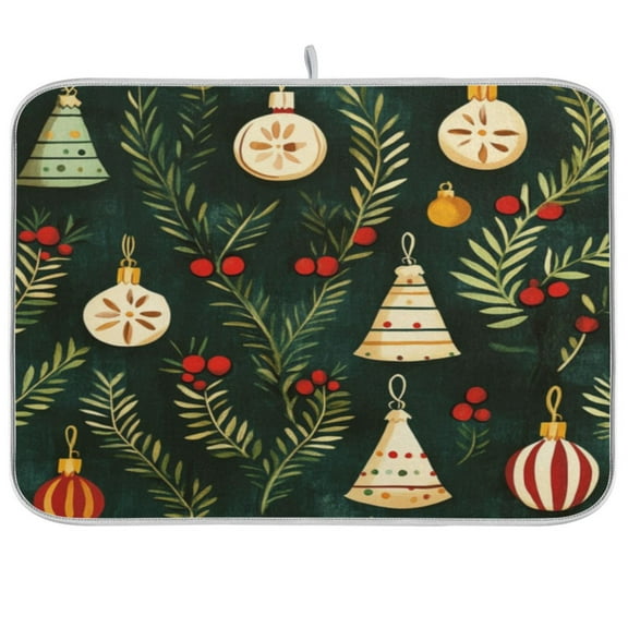 Kitchen Drying Mat 16x18In Drying Dish Mat Dish Drying Mats Kitchen Countertop Multi-Function Drain Drying Mat Kitchen Table Cute Christmas Decorations