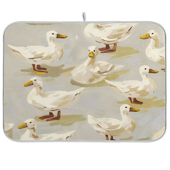 Kitchen Drying Mat 16x18In Drying Dish Mat Dish Drying Mats Kitchen Countertop Multi-Function Drain Drying Mat Kitchen Table Cute Duck