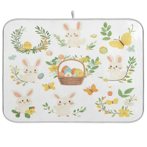 Kitchen Drying Mat 16x18In Drying Dish Mat Dish Drying Mats Kitchen Countertop Multi-Function Drain Drying Mat Kitchen Table Easter Element
