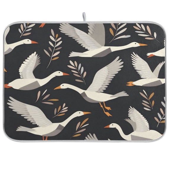 Kitchen Drying Mat 16x18In Drying Dish Mat Dish Drying Mats Kitchen Countertop Multi-Function Drain Drying Mat Kitchen Table Flying Swan