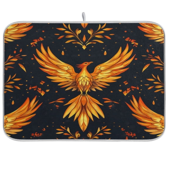 Kitchen Drying Mat 16x18In Drying Dish Mat Dish Drying Mats Kitchen Countertop Multi-Function Drain Drying Mat Kitchen Table Golden Phoenix
