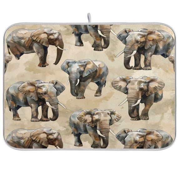 Kitchen Drying Mat 16x18In Drying Dish Mat Dish Drying Mats Kitchen Countertop Multi-Function Drain Drying Mat Kitchen Table Gray Elephant