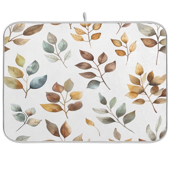 Kitchen Drying Mat 16x18In Drying Dish Mat Dish Drying Mats Kitchen Countertop Multi-Function Drain Drying Mat Kitchen Table Gray Leaf