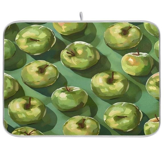 Kitchen Drying Mat 16x18In Drying Dish Mat Dish Drying Mats Kitchen Countertop Multi-Function Drain Drying Mat Kitchen Table Green Apple