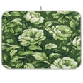 thumbnail image 1 of Kitchen Drying Mat 16x18In Drying Dish Mat Dish Drying Mats Kitchen Countertop Multi-Function Drain Drying Mat Kitchen Table Green Flower2, 1 of 8
