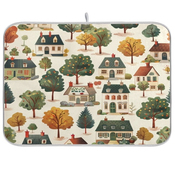 Kitchen Drying Mat 16x18In Drying Dish Mat Dish Drying Mats Kitchen Countertop Multi-Function Drain Drying Mat Kitchen Table Green House