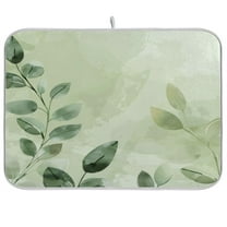 Kitchen Drying Mat 16x18In Drying Dish Mat Dish Drying Mats Kitchen Countertop Multi-Function Drain Drying Mat Kitchen Table Green Leaf