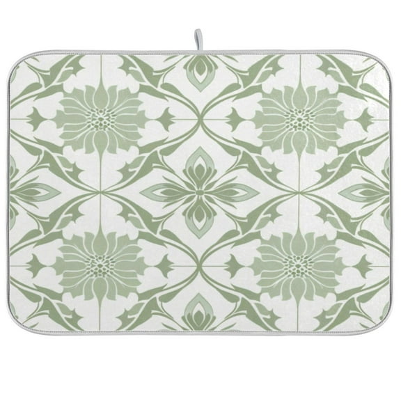 Kitchen Drying Mat 16x18In Drying Dish Mat Dish Drying Mats Kitchen Countertop Multi-Function Drain Drying Mat Kitchen Table Green Pattern