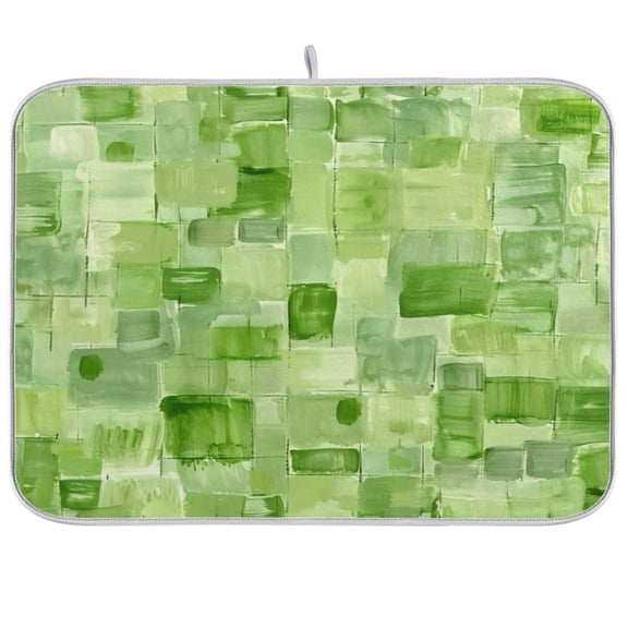 Kitchen Drying Mat 16x18In Drying Dish Mat Dish Drying Mats Kitchen Countertop Multi-Function Drain Drying Mat Kitchen Table Green Square
