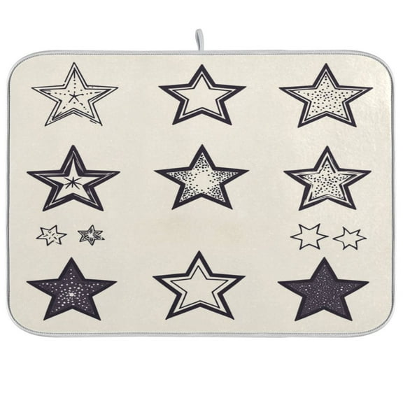 Kitchen Drying Mat 16x18In Drying Dish Mat Dish Drying Mats Kitchen Countertop Multi-Function Drain Drying Mat Kitchen Table Grey Star