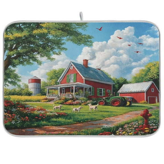 Kitchen Drying Mat 16x18In Drying Dish Mat Dish Drying Mats Kitchen Countertop Multi-Function Drain Drying Mat Kitchen Table Happy House