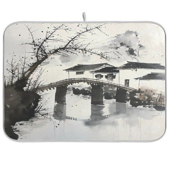 Kitchen Drying Mat 16x18In Drying Dish Mat Dish Drying Mats Kitchen Countertop Multi-Function Drain Drying Mat Kitchen Table Ink House