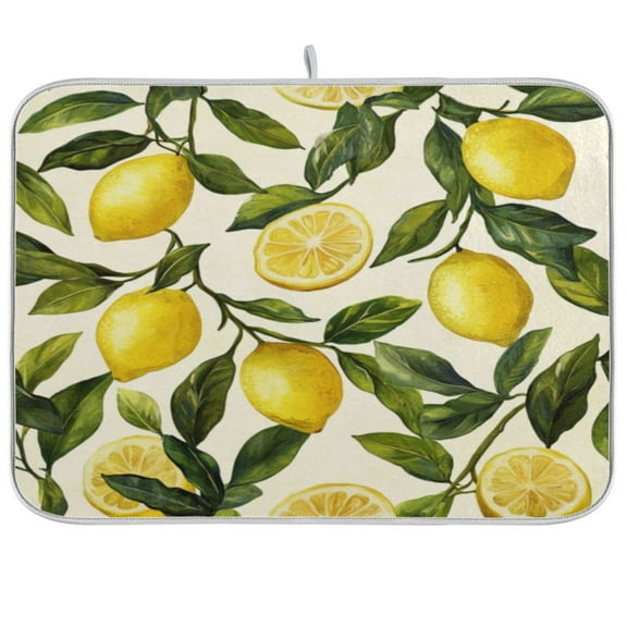 Kitchen Drying Mat 16x18In Drying Dish Mat Dish Drying Mats Kitchen Countertop Multi-Function Drain Drying Mat Kitchen Table Lemon Yellow