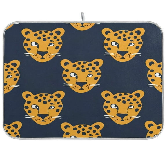 Kitchen Drying Mat 16x18In Drying Dish Mat Dish Drying Mats Kitchen Countertop Multi-Function Drain Drying Mat Kitchen Table Leopard