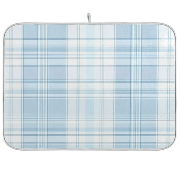 Kitchen Drying Mat 16x18In Drying Dish Mat Dish Drying Mats Kitchen Countertop Multi-Function Drain Drying Mat Kitchen Table Light Blue Cloth Stripe