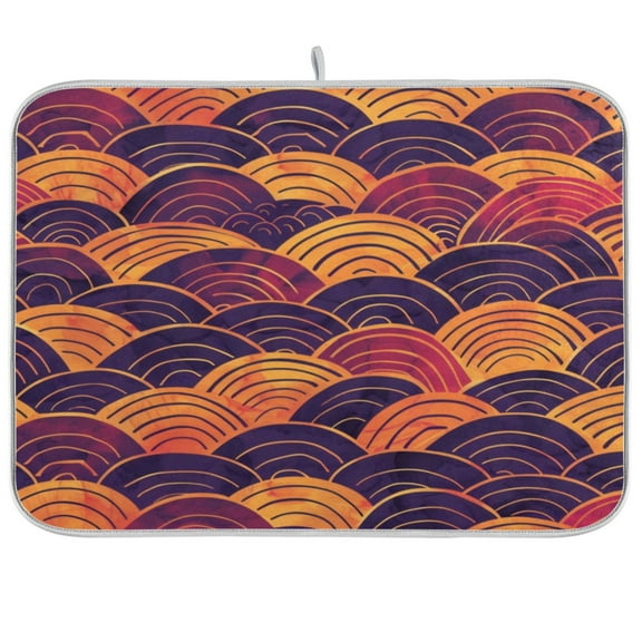 Kitchen Drying Mat 16x18In Drying Dish Mat Dish Drying Mats Kitchen Countertop Multi-Function Drain Drying Mat Kitchen Table Line Sunset