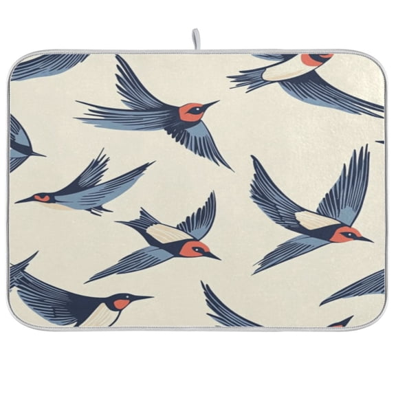 Kitchen Drying Mat 16x18In Drying Dish Mat Dish Drying Mats Kitchen Countertop Multi-Function Drain Drying Mat Kitchen Table Little Swallow1