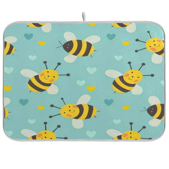 Kitchen Drying Mat 16x18In Drying Dish Mat Dish Drying Mats Kitchen Countertop Multi-Function Drain Drying Mat Kitchen Table Lovely Bee