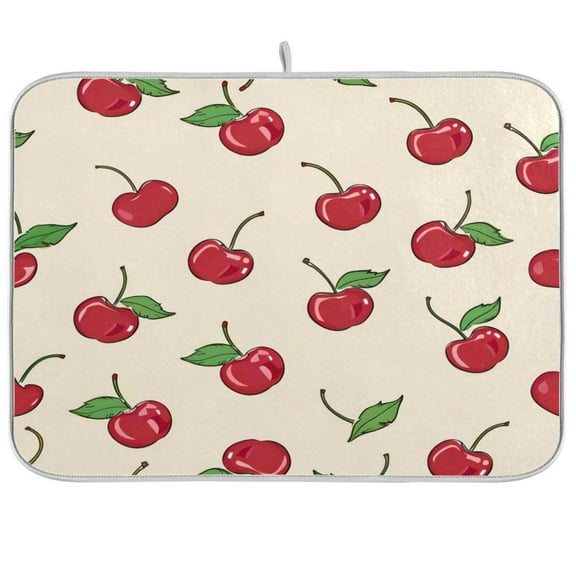 Kitchen Drying Mat 16x18In Drying Dish Mat Dish Drying Mats Kitchen Countertop Multi-Function Drain Drying Mat Kitchen Table Lovely Cherry