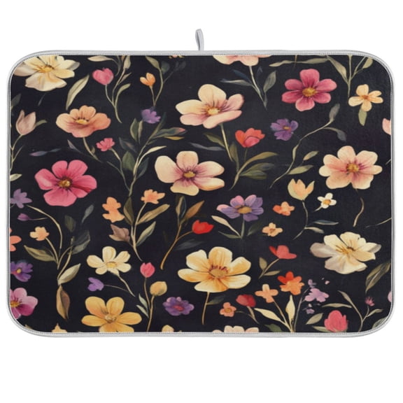 Kitchen Drying Mat 16x18In Drying Dish Mat Dish Drying Mats Kitchen Countertop Multi-Function Drain Drying Mat Kitchen Table Lovely Flower4
