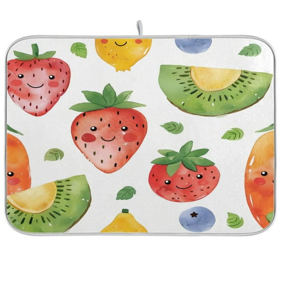 Kitchen Drying Mat 16x18In Drying Dish Mat Dish Drying Mats Kitchen Countertop Multi-Function Drain Drying Mat Kitchen Table Lovely Fruit