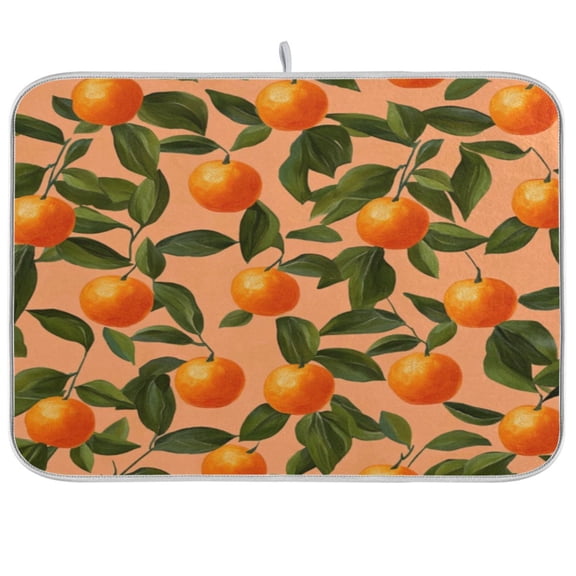 Kitchen Drying Mat 16x18In Drying Dish Mat Dish Drying Mats Kitchen Countertop Multi-Function Drain Drying Mat Kitchen Table Lovely Orange1