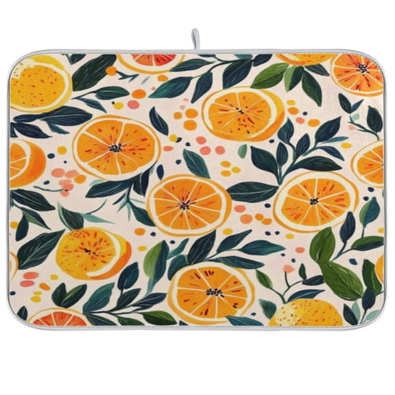 Kitchen Drying Mat 16x18In Drying Dish Mat Dish Drying Mats Kitchen Countertop Multi-Function Drain Drying Mat Kitchen Table Lovely Orange2