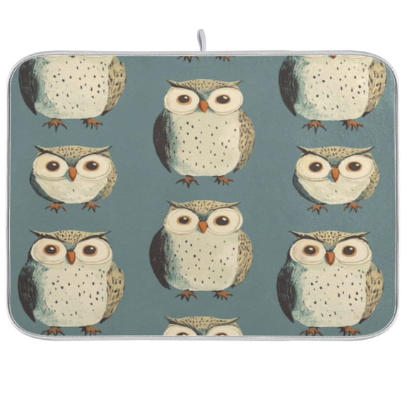 Kitchen Drying Mat 16x18In Drying Dish Mat Dish Drying Mats Kitchen Countertop Multi-Function Drain Drying Mat Kitchen Table Lovely Owl