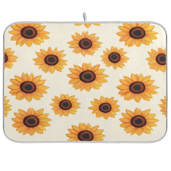 Kitchen Drying Mat 16x18In Drying Dish Mat Dish Drying Mats Kitchen Countertop Multi-Function Drain Drying Mat Kitchen Table Lovely Sunflower