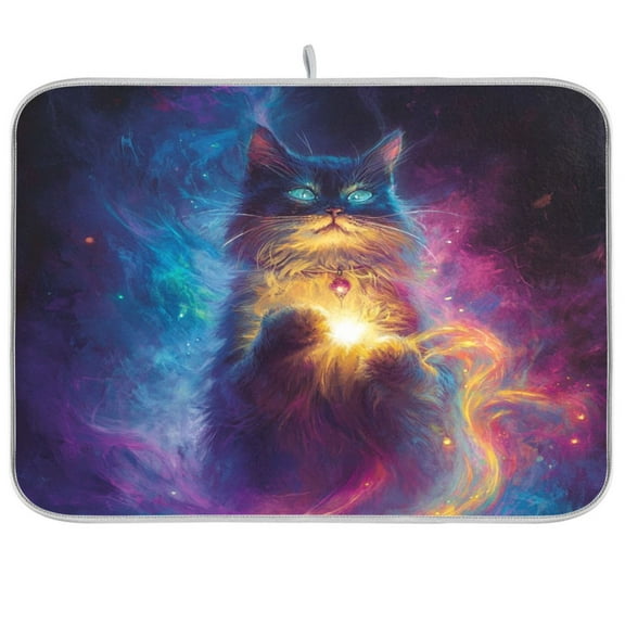Kitchen Drying Mat 16x18In Drying Dish Mat Dish Drying Mats Kitchen Countertop Multi-Function Drain Drying Mat Kitchen Table Magic Cat