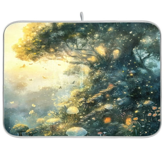 Kitchen Drying Mat 16x18In Drying Dish Mat Dish Drying Mats Kitchen Countertop Multi-Function Drain Drying Mat Kitchen Table Magic Tree