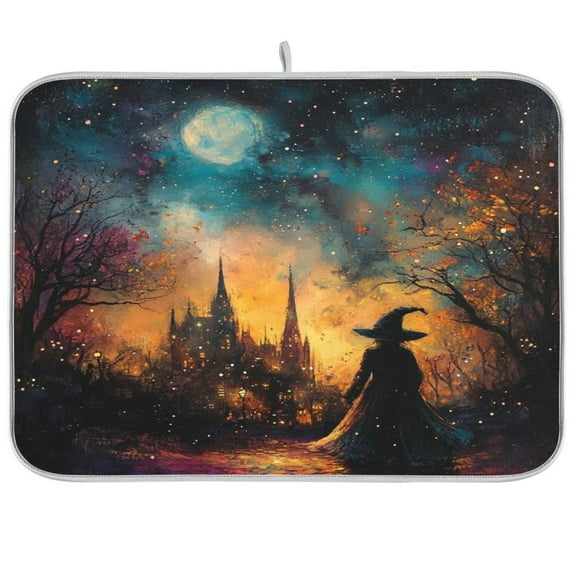 Kitchen Drying Mat 16x18In Drying Dish Mat Dish Drying Mats Kitchen Countertop Multi-Function Drain Drying Mat Kitchen Table Magic Witch
