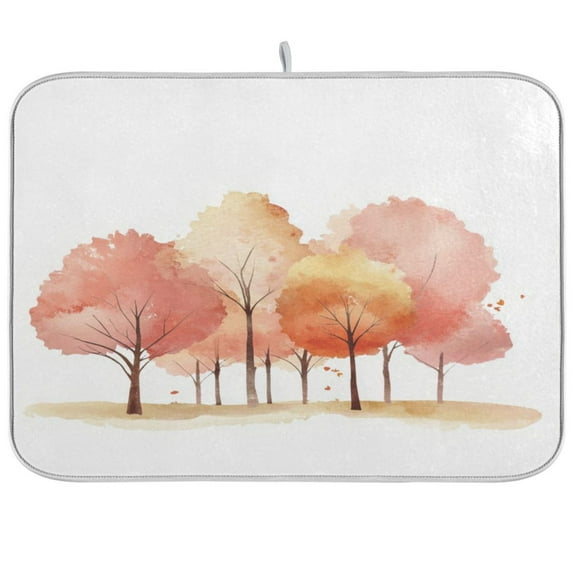 Kitchen Drying Mat 16x18In Drying Dish Mat Dish Drying Mats Kitchen Countertop Multi-Function Drain Drying Mat Kitchen Table Orange Tree