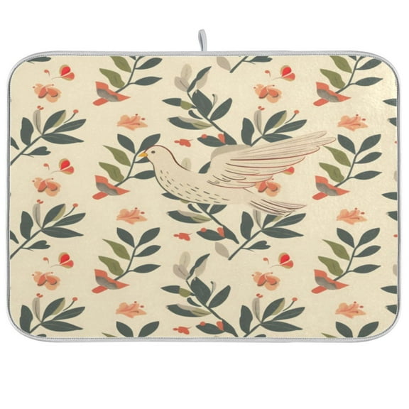 Kitchen Drying Mat 16x18In Drying Dish Mat Dish Drying Mats Kitchen Countertop Multi-Function Drain Drying Mat Kitchen Table Peace Dove