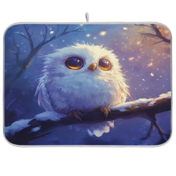 Kitchen Drying Mat 16x18In Drying Dish Mat Dish Drying Mats Kitchen Countertop Multi-Function Drain Drying Mat Kitchen Table Picturesque Owl