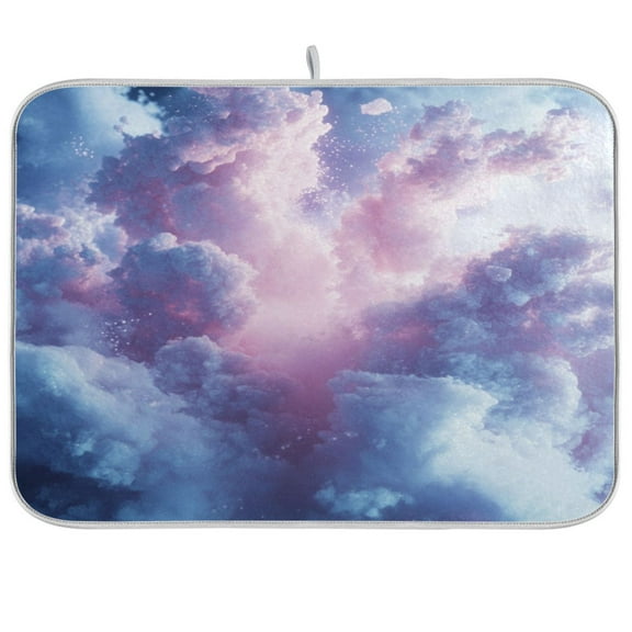 Kitchen Drying Mat 16x18In Drying Dish Mat Dish Drying Mats Kitchen Countertop Multi-Function Drain Drying Mat Kitchen Table Picturesque Sky