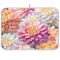 Kitchen Drying Mat 16x18In Drying Dish Mat Dish Drying Mats Kitchen Countertop Multi-Function Drain Drying Mat Kitchen Table Pink Chrysanthemum