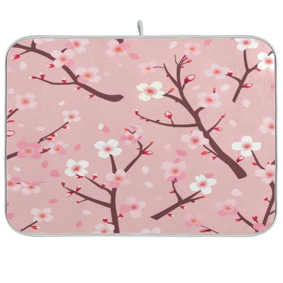 Kitchen Drying Mat 16x18In Drying Dish Mat Dish Drying Mats Kitchen Countertop Multi-Function Drain Drying Mat Kitchen Table Pink Plum