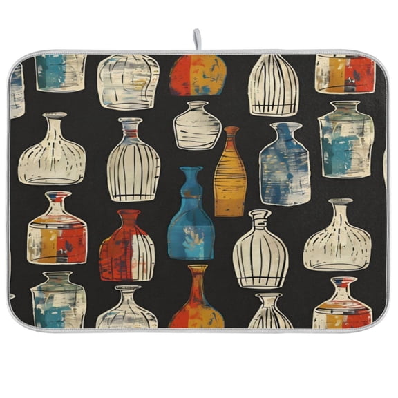 Kitchen Drying Mat 16x18In Drying Dish Mat Dish Drying Mats Kitchen Countertop Multi-Function Drain Drying Mat Kitchen Table Pretty Bottle