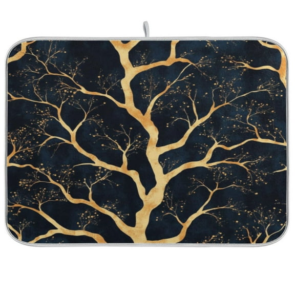 Kitchen Drying Mat 16x18In Drying Dish Mat Dish Drying Mats Kitchen Countertop Multi-Function Drain Drying Mat Kitchen Table Pretty Branches