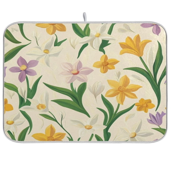 Kitchen Drying Mat 16x18In Drying Dish Mat Dish Drying Mats Kitchen Countertop Multi-Function Drain Drying Mat Kitchen Table Pretty Flowers5