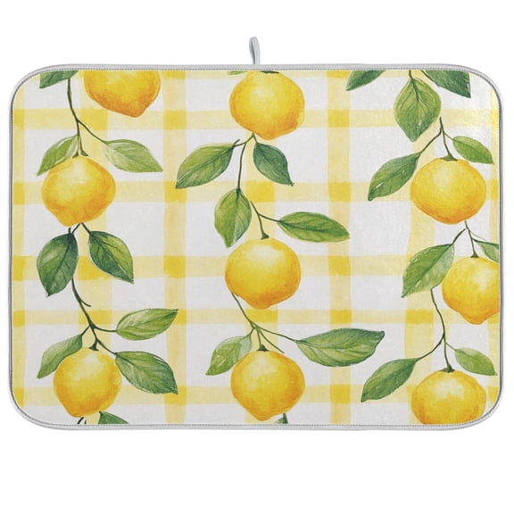 Kitchen Drying Mat 16x18In Drying Dish Mat Dish Drying Mats Kitchen Countertop Multi-Function Drain Drying Mat Kitchen Table Pretty Lemon
