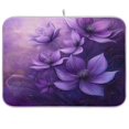 thumbnail image 1 of Kitchen Drying Mat 16x18In Drying Dish Mat Dish Drying Mats Kitchen Countertop Multi-Function Drain Drying Mat Kitchen Table Purple Flower Picture, 1 of 8