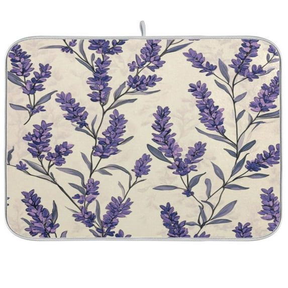 Kitchen Drying Mat 16x18In Drying Dish Mat Dish Drying Mats Kitchen Countertop Multi-Function Drain Drying Mat Kitchen Table Purple Lavender1