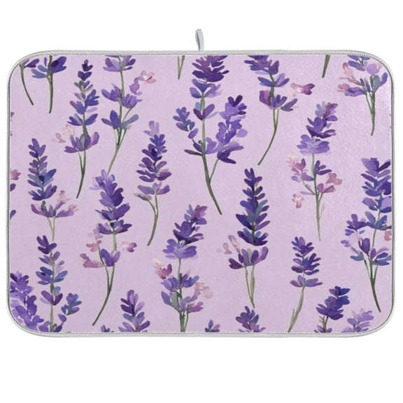 Kitchen Drying Mat 16x18In Drying Dish Mat Dish Drying Mats Kitchen Countertop Multi-Function Drain Drying Mat Kitchen Table Purple Lavender2
