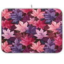 Kitchen Drying Mat 16x18In Drying Dish Mat Dish Drying Mats Kitchen Countertop Multi-Function Drain Drying Mat Kitchen Table Purple Maple Leaves