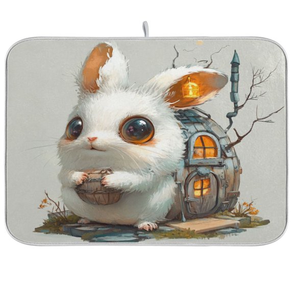 Kitchen Drying Mat 16x18In Drying Dish Mat Dish Drying Mats Kitchen Countertop Multi-Function Drain Drying Mat Kitchen Table Rabbit House