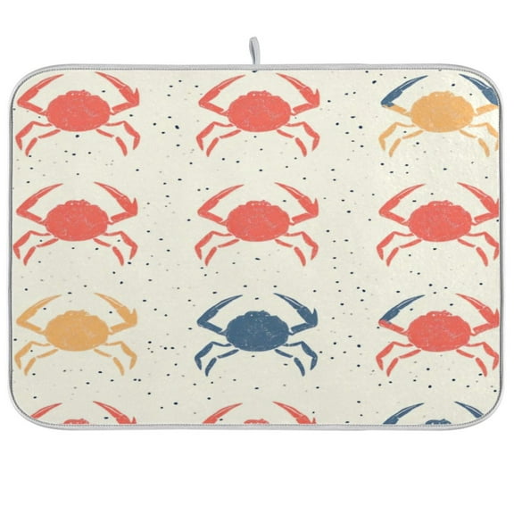 Kitchen Drying Mat 16x18In Drying Dish Mat Dish Drying Mats Kitchen Countertop Multi-Function Drain Drying Mat Kitchen Table Red Crab
