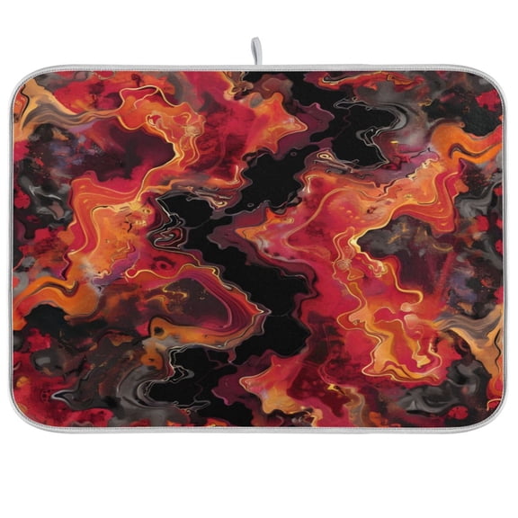 Kitchen Drying Mat 16x18In Drying Dish Mat Dish Drying Mats Kitchen Countertop Multi-Function Drain Drying Mat Kitchen Table Red Paste